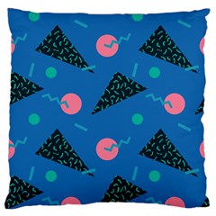 Seamless Triangle Circle Blue Waves Pink Large Flano Cushion Case (one Side) by Mariart