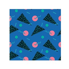 Seamless Triangle Circle Blue Waves Pink Small Satin Scarf (square) by Mariart