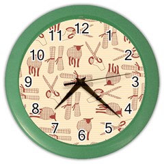 Sheep Goats Paper Scissors Color Wall Clocks by Mariart