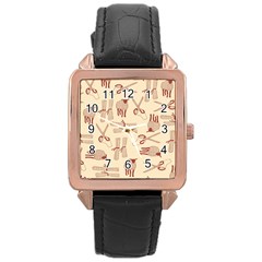 Sheep Goats Paper Scissors Rose Gold Leather Watch 