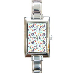 Redbubble Animals Cat Bird Flower Floral Leaf Fish Rectangle Italian Charm Watch