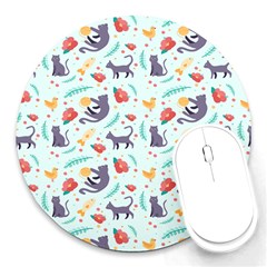 Redbubble Animals Cat Bird Flower Floral Leaf Fish Round Mousepads by Mariart