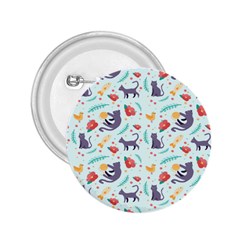 Redbubble Animals Cat Bird Flower Floral Leaf Fish 2 25  Buttons by Mariart