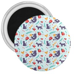 Redbubble Animals Cat Bird Flower Floral Leaf Fish 3  Magnets