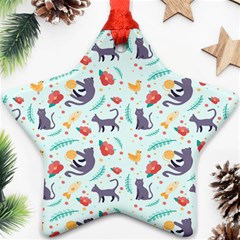 Redbubble Animals Cat Bird Flower Floral Leaf Fish Ornament (star) by Mariart