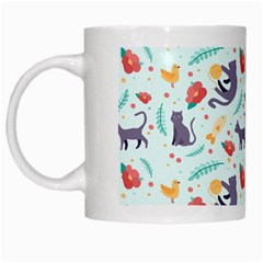 Redbubble Animals Cat Bird Flower Floral Leaf Fish White Mugs by Mariart