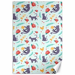 Redbubble Animals Cat Bird Flower Floral Leaf Fish Canvas 12  X 18   by Mariart