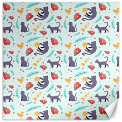 Redbubble Animals Cat Bird Flower Floral Leaf Fish Canvas 20  X 20   by Mariart