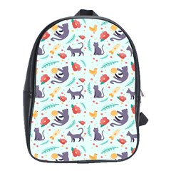 Redbubble Animals Cat Bird Flower Floral Leaf Fish School Bags(large)  by Mariart