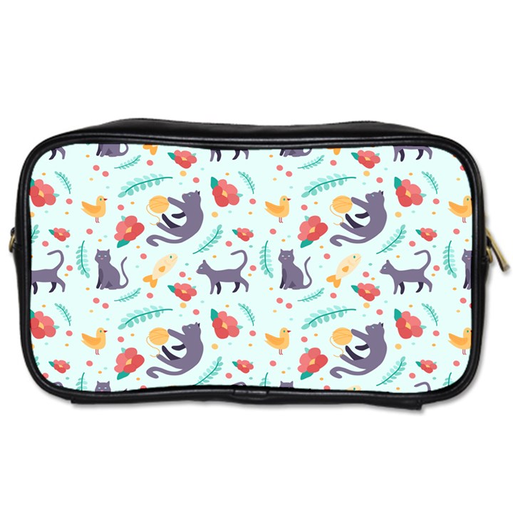 Redbubble Animals Cat Bird Flower Floral Leaf Fish Toiletries Bags 2-Side