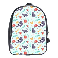 Redbubble Animals Cat Bird Flower Floral Leaf Fish School Bags (xl)  by Mariart