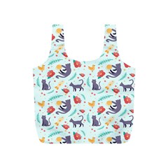 Redbubble Animals Cat Bird Flower Floral Leaf Fish Full Print Recycle Bags (s)  by Mariart