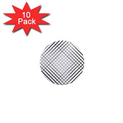 Simple Pattern Waves Plaid Black White 1  Mini Magnet (10 Pack) 