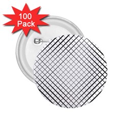 Simple Pattern Waves Plaid Black White 2 25  Buttons (100 Pack) 