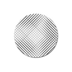 Simple Pattern Waves Plaid Black White Magnet 3  (round) by Mariart