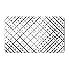 Simple Pattern Waves Plaid Black White Magnet (rectangular)