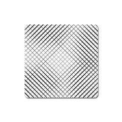 Simple Pattern Waves Plaid Black White Square Magnet