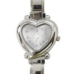 Simple Pattern Waves Plaid Black White Heart Italian Charm Watch Front