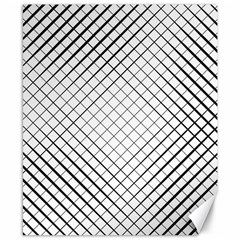 Simple Pattern Waves Plaid Black White Canvas 8  X 10  by Mariart