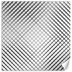 Simple Pattern Waves Plaid Black White Canvas 12  X 12   by Mariart