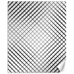 Simple Pattern Waves Plaid Black White Canvas 16  X 20  