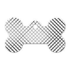 Simple Pattern Waves Plaid Black White Dog Tag Bone (one Side) by Mariart