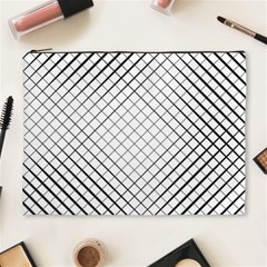 Simple Pattern Waves Plaid Black White Cosmetic Bag (xl) by Mariart