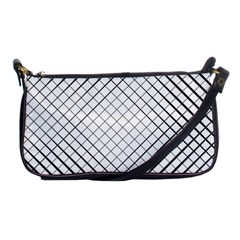 Simple Pattern Waves Plaid Black White Shoulder Clutch Bags by Mariart