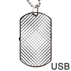 Simple Pattern Waves Plaid Black White Dog Tag Usb Flash (two Sides) by Mariart