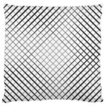 Simple Pattern Waves Plaid Black White Large Cushion Case (Two Sides) Front