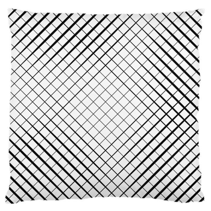 Simple Pattern Waves Plaid Black White Large Cushion Case (Two Sides)