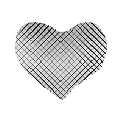 Simple Pattern Waves Plaid Black White Standard 16  Premium Heart Shape Cushions by Mariart