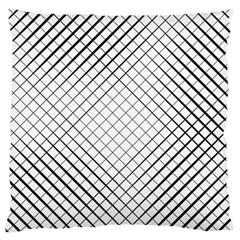 Simple Pattern Waves Plaid Black White Large Flano Cushion Case (two Sides)