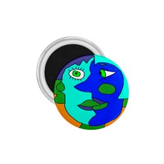 Visual Face Blue Orange Green Mask 1 75  Magnets by Mariart