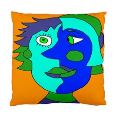 Visual Face Blue Orange Green Mask Standard Cushion Case (one Side)