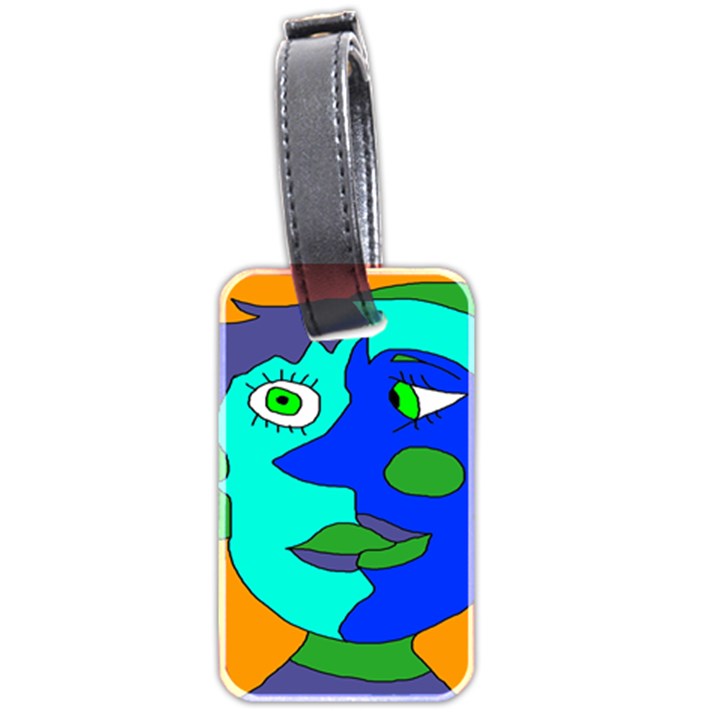 Visual Face Blue Orange Green Mask Luggage Tags (Two Sides)