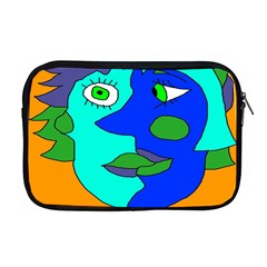 Visual Face Blue Orange Green Mask Apple Macbook Pro 17  Zipper Case by Mariart