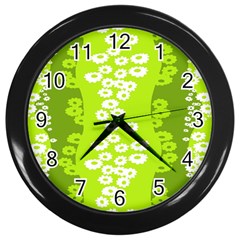 Sunflower Green Wall Clocks (black)