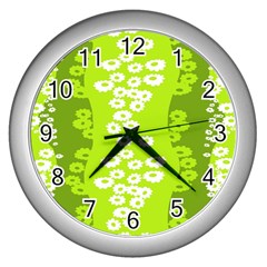 Sunflower Green Wall Clocks (silver) 