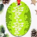 Sunflower Green Oval Ornament (Two Sides) Front