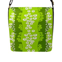 Sunflower Green Flap Messenger Bag (l)  by Mariart