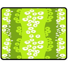 Sunflower Green Double Sided Fleece Blanket (medium)  by Mariart