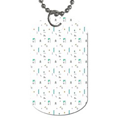 White Triangle Wave Waves Chevron Polka Circle Dog Tag (one Side) by Mariart