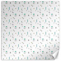 White Triangle Wave Waves Chevron Polka Circle Canvas 12  X 12   by Mariart