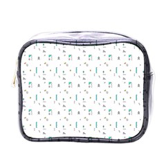 White Triangle Wave Waves Chevron Polka Circle Mini Toiletries Bags by Mariart