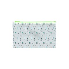 White Triangle Wave Waves Chevron Polka Circle Cosmetic Bag (xs) by Mariart