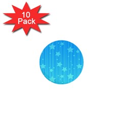 Star Blue Sky Space Line Vertical Light 1  Mini Buttons (10 Pack)  by Mariart