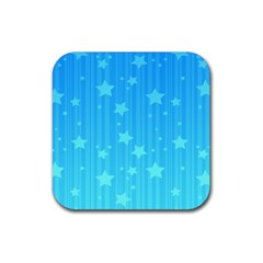 Star Blue Sky Space Line Vertical Light Rubber Coaster (square)  by Mariart