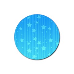 Star Blue Sky Space Line Vertical Light Rubber Round Coaster (4 Pack)  by Mariart