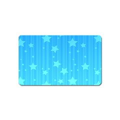 Star Blue Sky Space Line Vertical Light Magnet (name Card) by Mariart